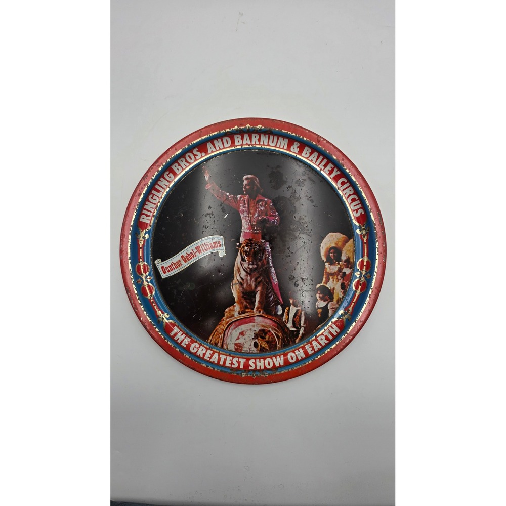 Vintage Ringling Bros Barnum Bailey Circus Tray Gunther Gebel-Williams Tiger 12"